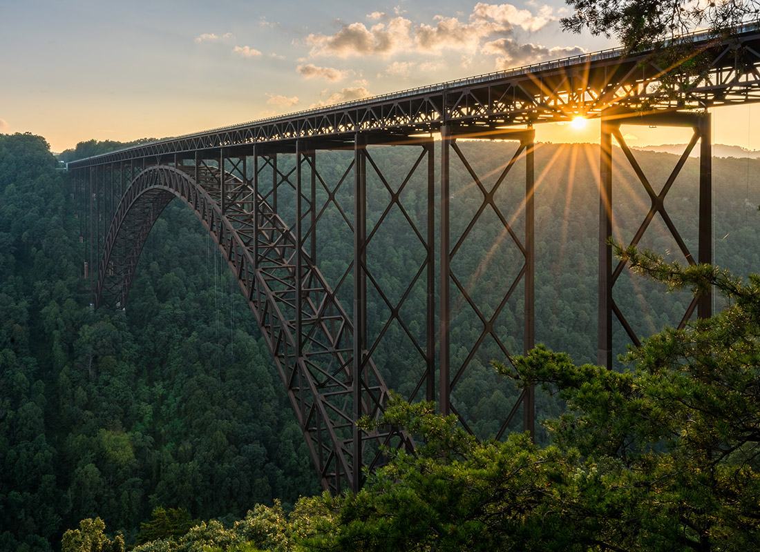 Our Presidents - Sunset at the New River Gorge Bridge in West Virginia